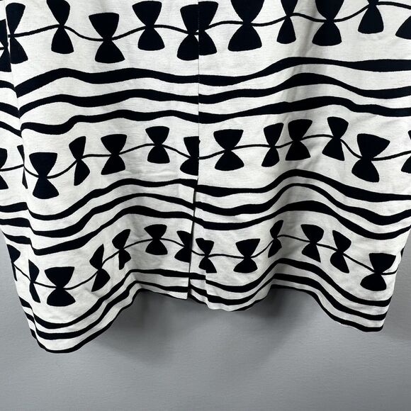 Louis Feraud Vintage Kite String Bow Pencil Skirt 16 Cream Black Linen blend - Picture 12 of 15